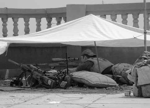 Kyle a rooftop in Ramadi, Iraq / Facebook