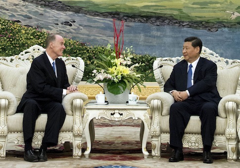 Tom Donilon and then-Vice President of China Xi Jinping July 2012 / AP