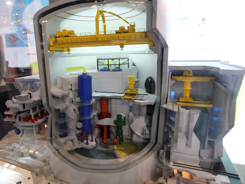 A model nuclear reactor on display in China / AP