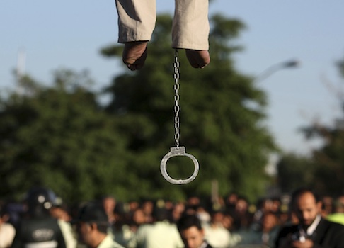 Man being hung near Tehran, Iran / AP
