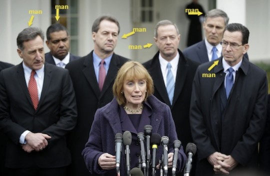 New Hampshire Gov. Maggie Hassan (D), fourth from left.