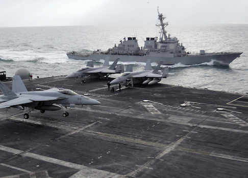 A U.S. Navy aircraft carrier in the Persian Gulf / AP