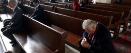 Iranian Christians pray during New Year’s mass in Tehran / AP