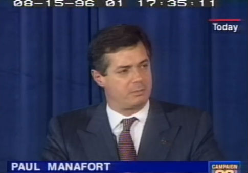 Paul Manafort at the Republican presidential convention in 1996. / Screenshot from CSPAN