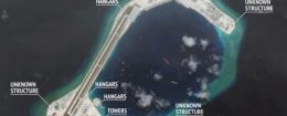 Satellite image from July 24, 2016, released by CSIS of construction on Subi Reef in the South China Sea / REUTERS