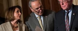 House Minority Leader Nancy Pelosi, Senate Minority Leader Chuck Schumer, and Sen. Bernie Sanders