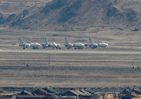 Chinese-made H-5 bombers were spotted at a North Korean military airfield at Sinuju, North Korea, near the border with China / Source: Chinese Internet