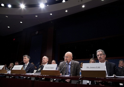 National security officials testify before the House Intelligence Committee hearing on potential changes to the Foreign Intelligence Surveillance Act (FISA)