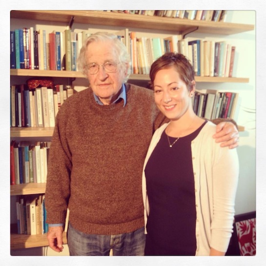 Anissa Naouai with Noam Chomsky (Facebook)
