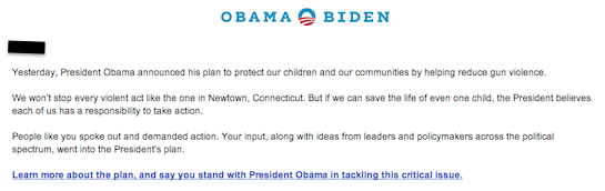 Obama campaign Jan 17, 2013