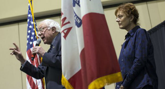 Bernie Sanders and Susan Sarandon / AP