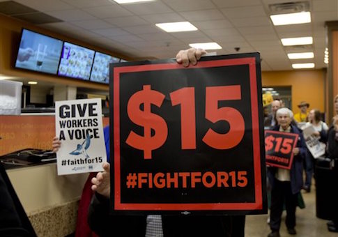 Supporters of a $15 minimum wage
