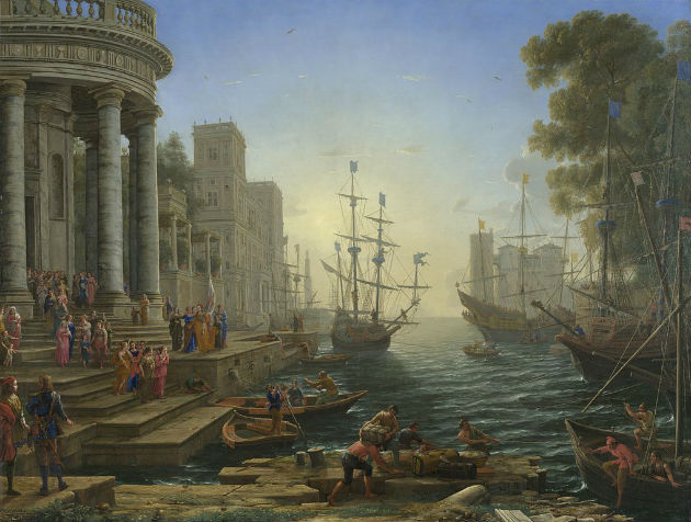 'Seaport with the Embarkation of Saint Ursula' by Claude Lorrain (1641)