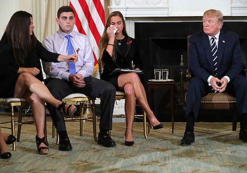 President Donald Trump hosts a listening session with Marjory Stoneman Douglas High School shooting survivors