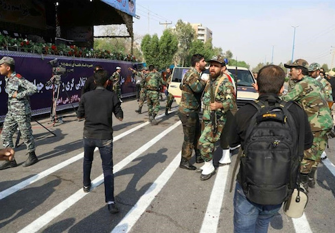 A general view of the attack during the military parade in Ahvaz