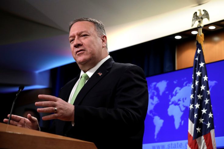 Secretary of State Pompeo makes a statement to the press in Washington